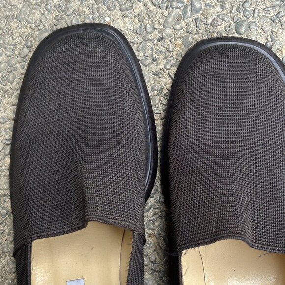 Via Spiga Brown Mesh Upper and Leather Slip On Block Heel 9.5 Medium - Picture 6 of 11